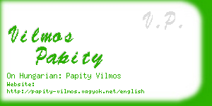 vilmos papity business card